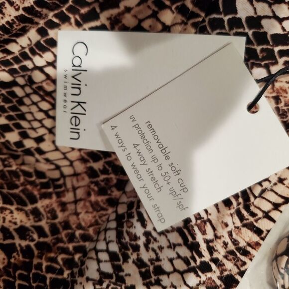 Calvin Klein Women's U Bandeau snakeskin strapless Swimsuit Size "U" Har… - Picture 9 of 13